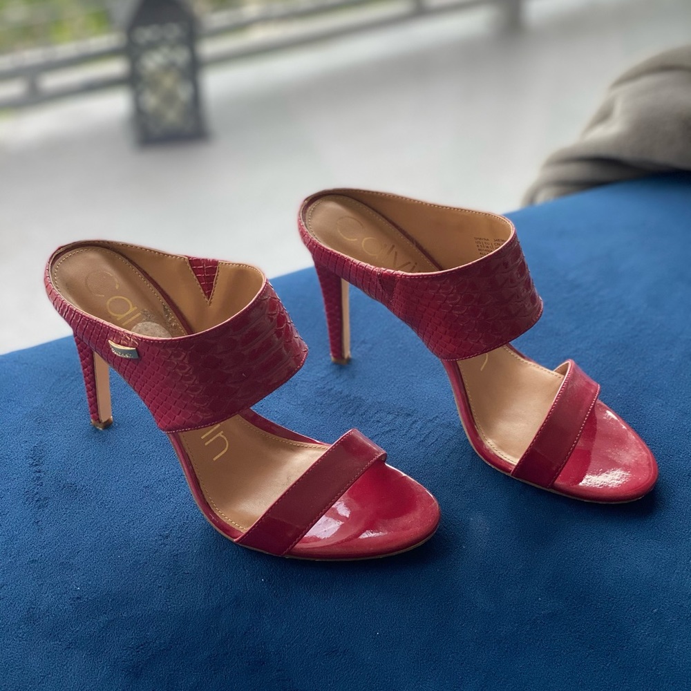 Calvin Klein red mules